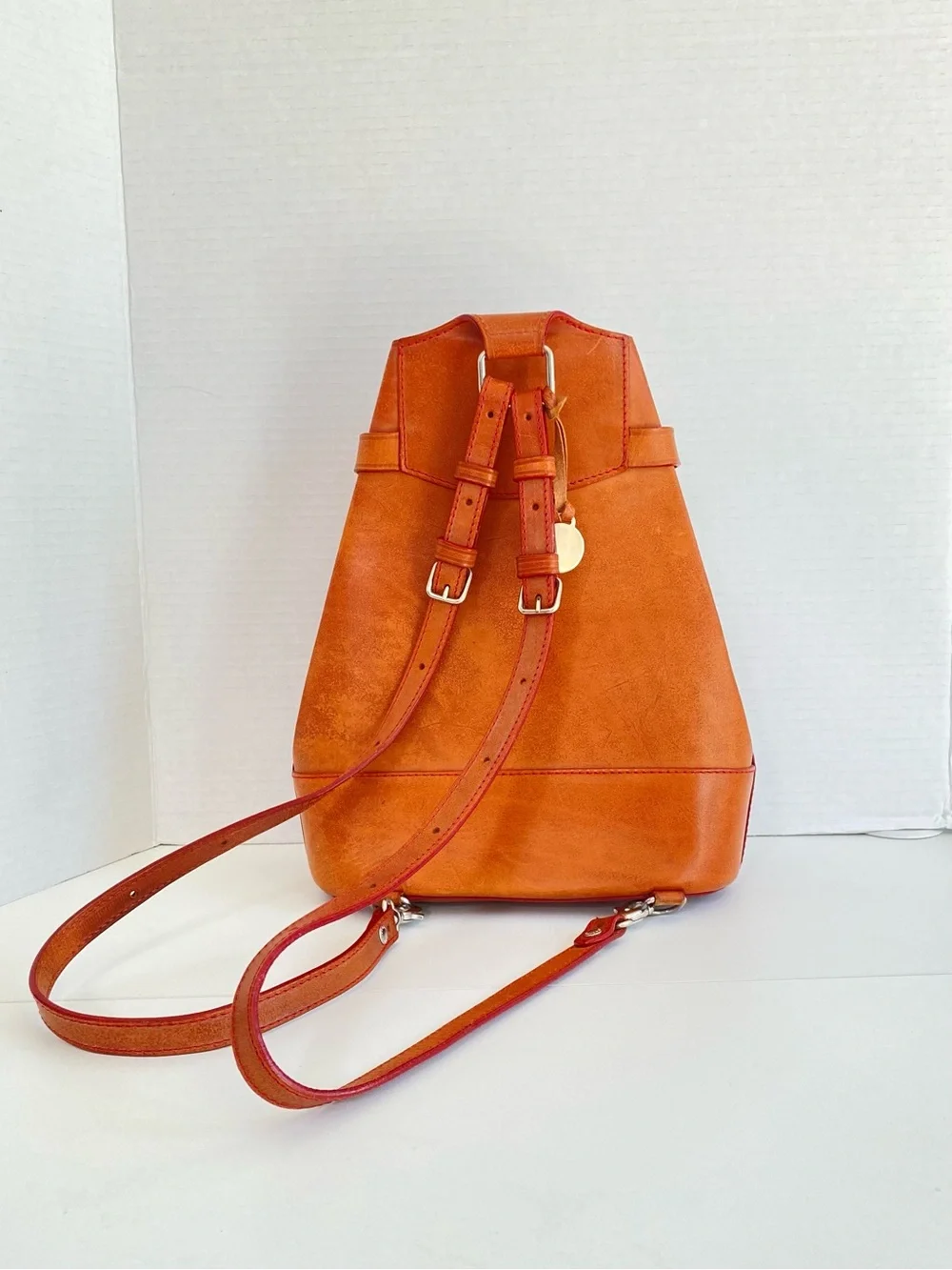 Vintage Dooney & Bourke Cognac Pyramid Alto Sling
